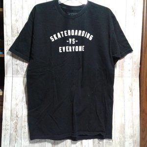 Real Skateboards Black Short sleeve T-shirt Skateboarding vs Everyone Large (L)